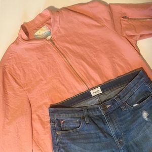 Lightweight Pink bomber jacket! Size L
